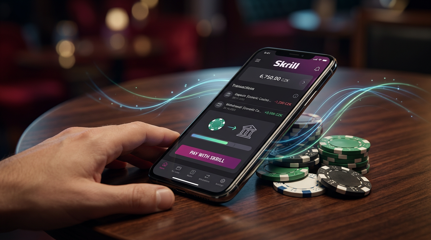 Digitální peněženka Skrill a kasinové žetony v moderním prostředí.