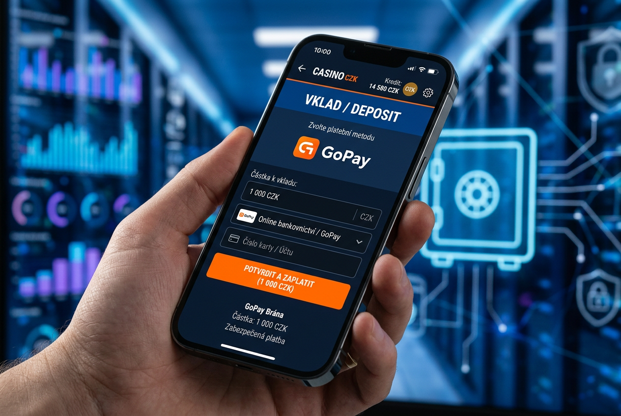 Moderní rozhraní platební brány na mobilním telefonu v prostředí online casina