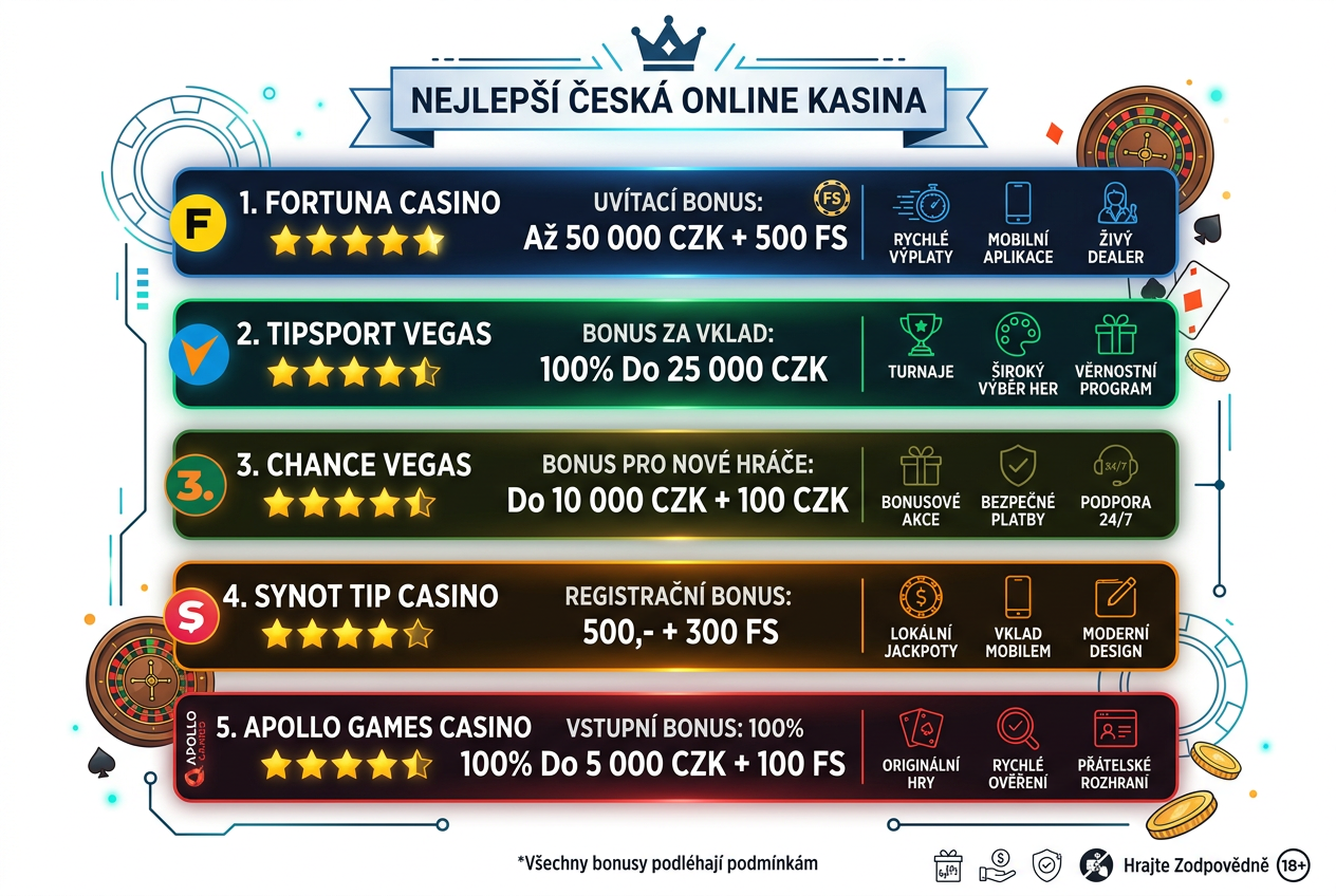 Srovnání nejlepších zahraničních kasin
